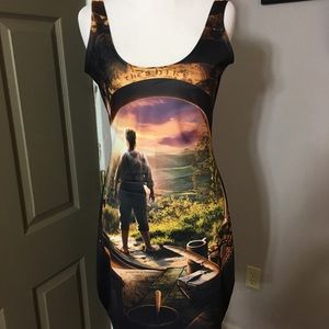 Blackmilk Hobbit spandex mini dress size large